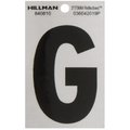 Hillman 3 in. Reflective Black Vinyl Self-Adhesive Letter G 1 pc, 6PK 840810